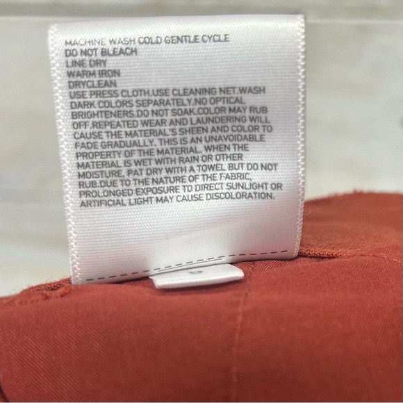 Uniqlo Pants Womens XS Rust Brown Cropped Linen‎ Blend High Waist Wide Leg - Picture 8 of 11